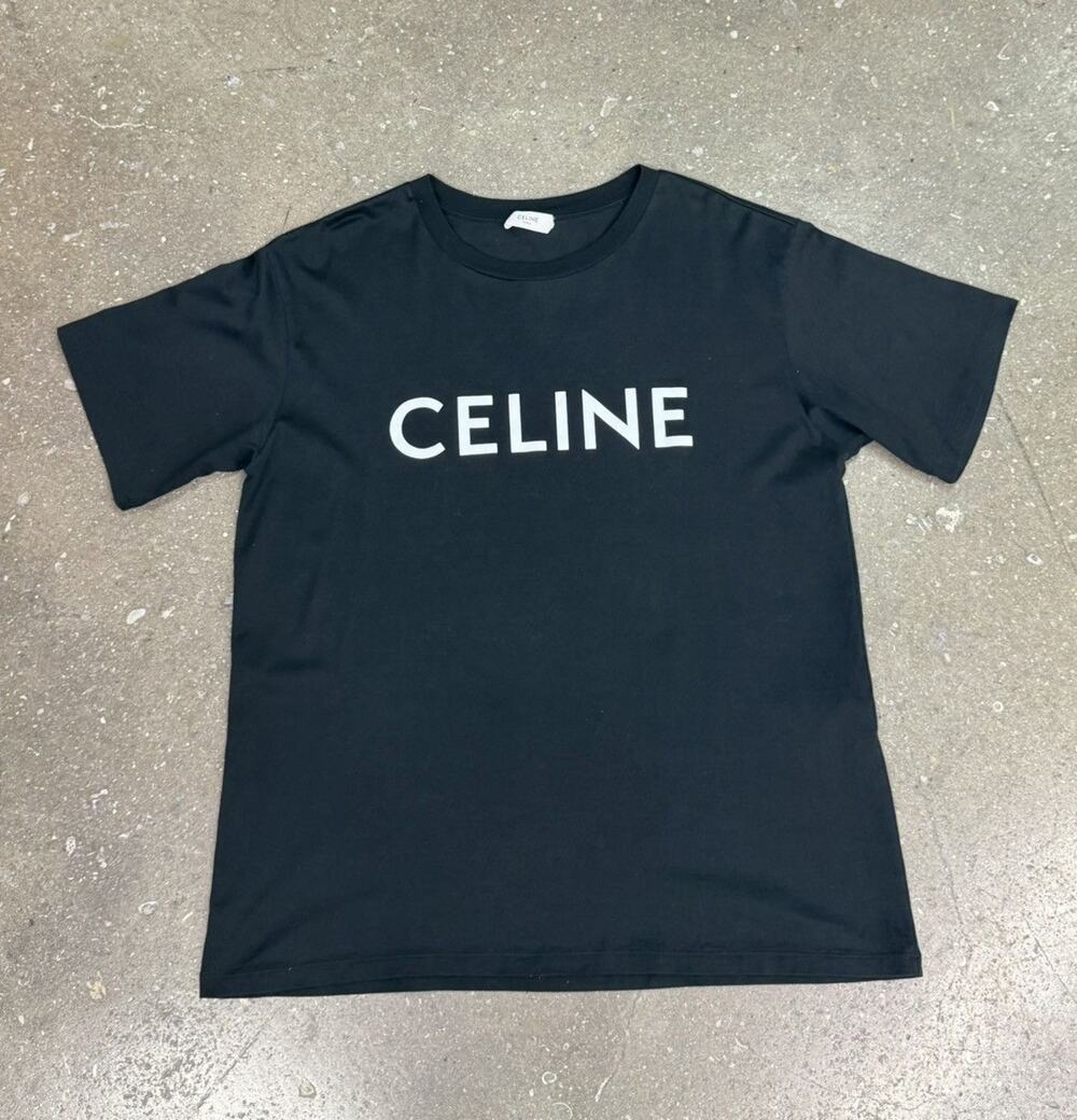 Celine Logo Print Black T-Shirt